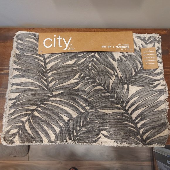 City Chic 100% Cotton Palm Tree Placemats - Picture 1 of 5